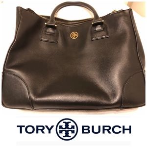 Tory Burch Large Black Tote w/Compartments